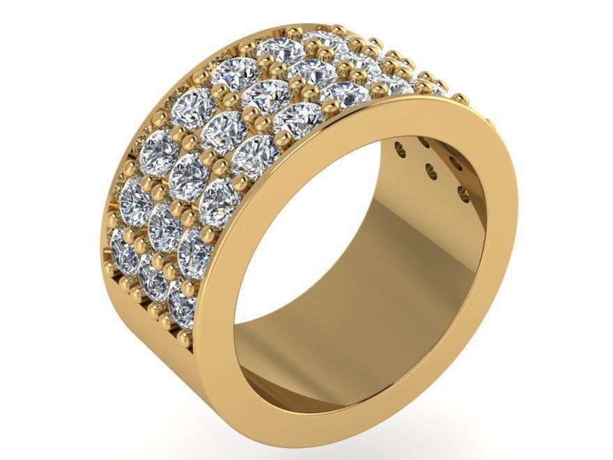 3-Row Diamond ring 2536 3D print model 3D print model_1