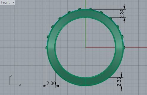 3-Row Diamond ring 2536 3D print model 3D print model_5