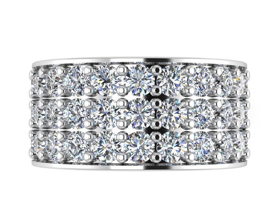 3-Row Diamond ring 2536 3D print model 3D print model_2