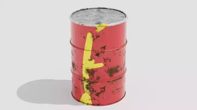 Oil Drum - Industrial - Prop and Game Ready Low poly object Free low-poly 3D model