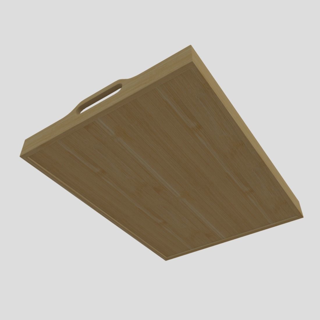 Tray 3 wooden with handles Low-poly 3D model_7