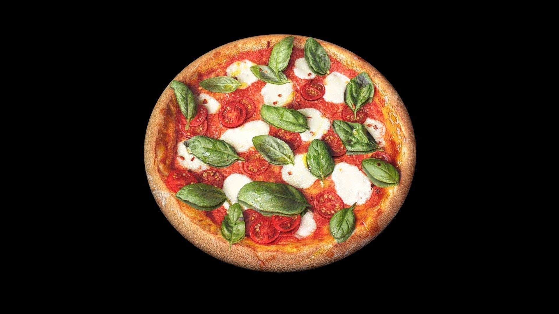 Margherita Pizza 3D model_7