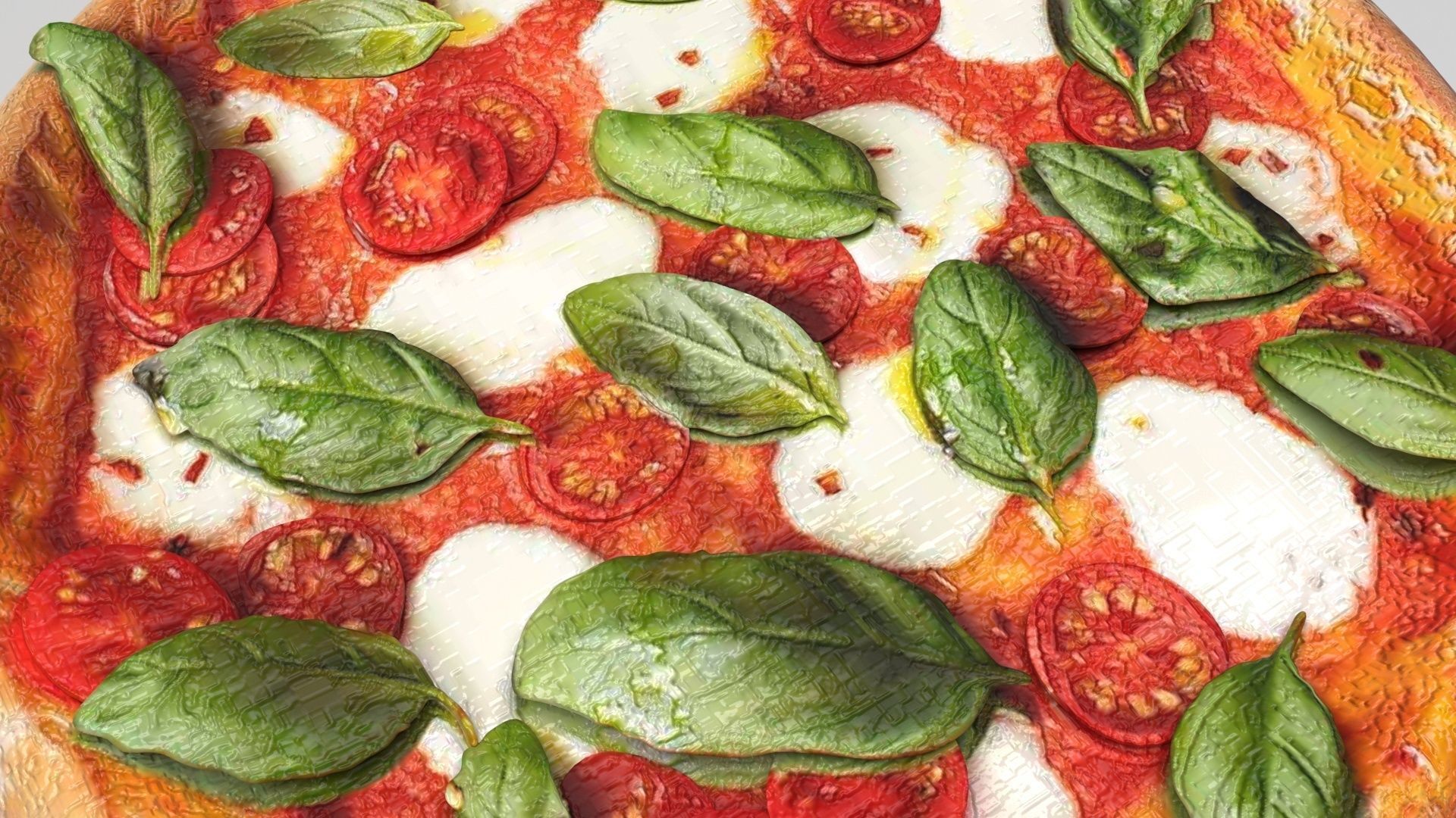 Margherita Pizza 3D model_4