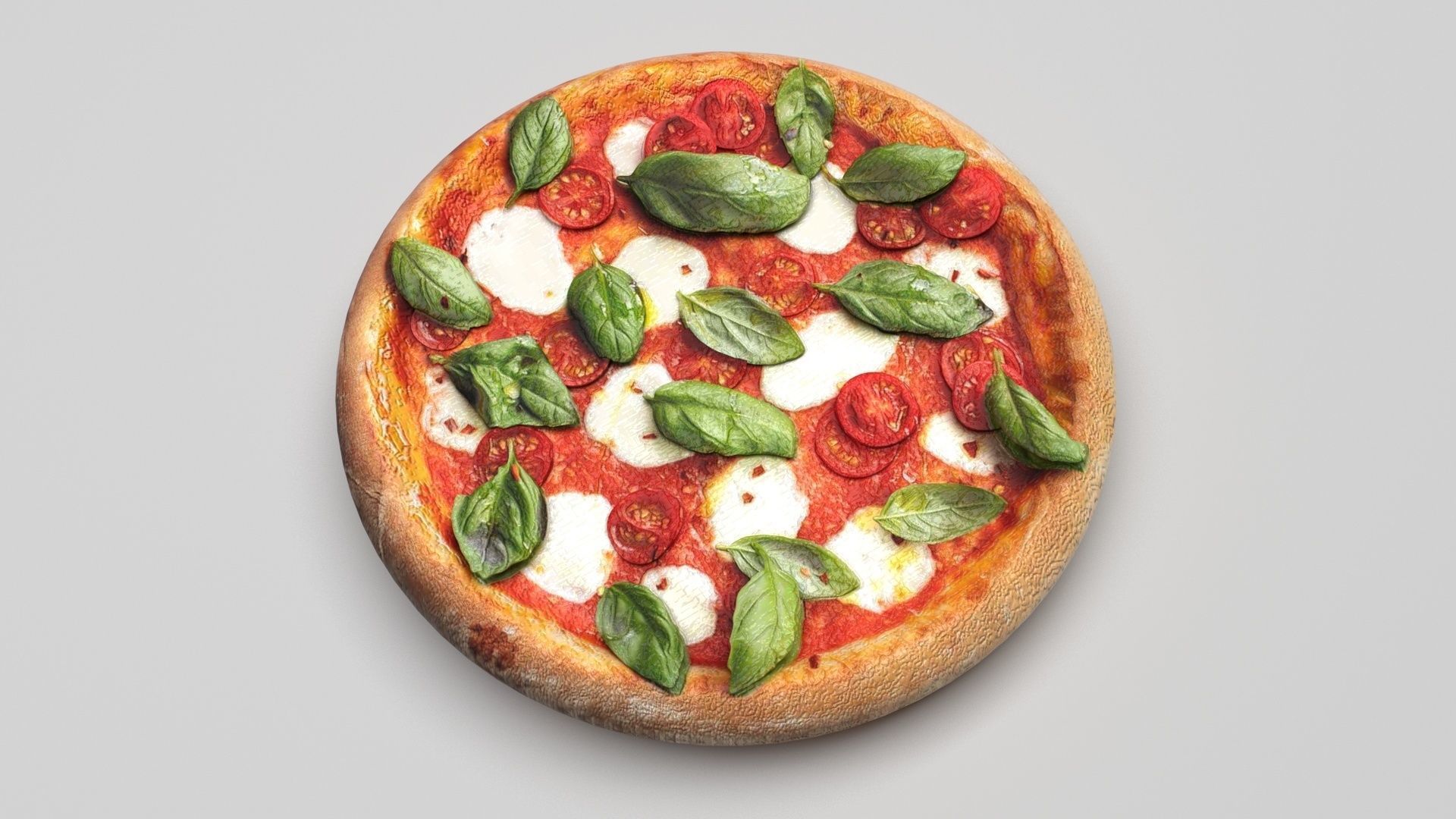 Margherita Pizza 3D model_2