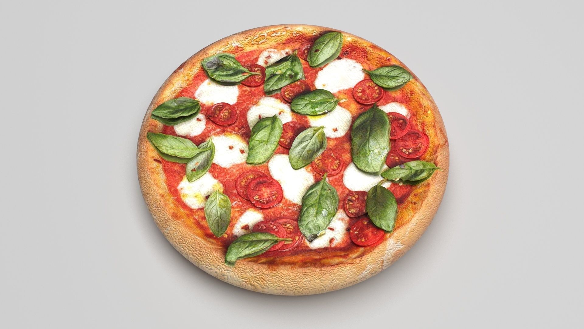 Margherita Pizza 3D model_3