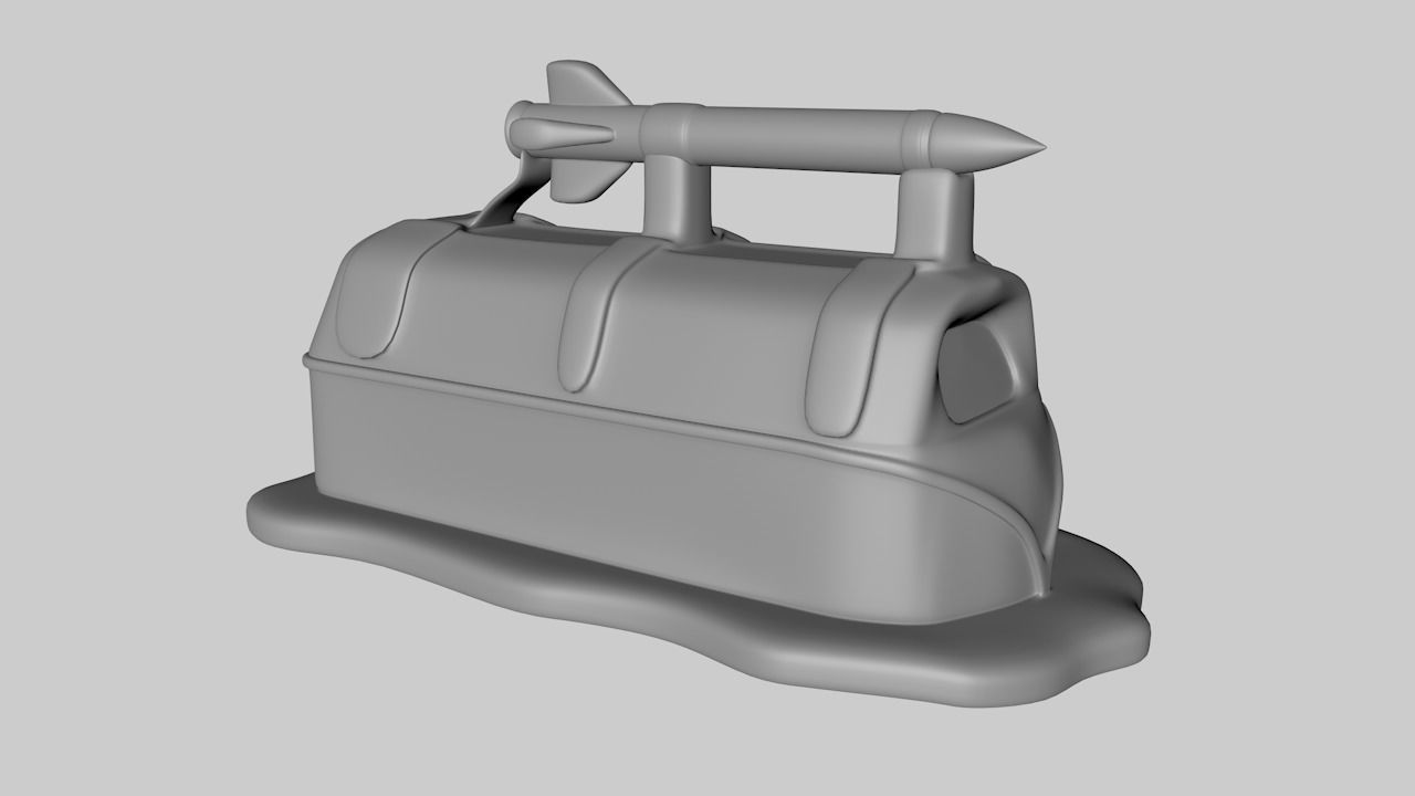 Armed SciFi VW Van 3D model_2