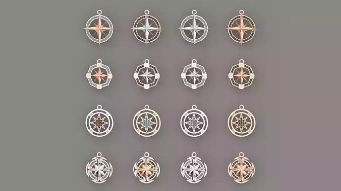 WIND ROSE NECKLACE  3D print model