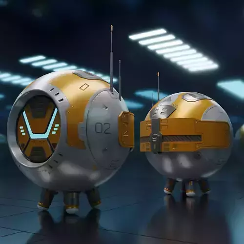 PR-02VV star wars robot Low-poly 3D model