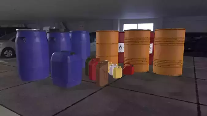 drums and cans lowpoly