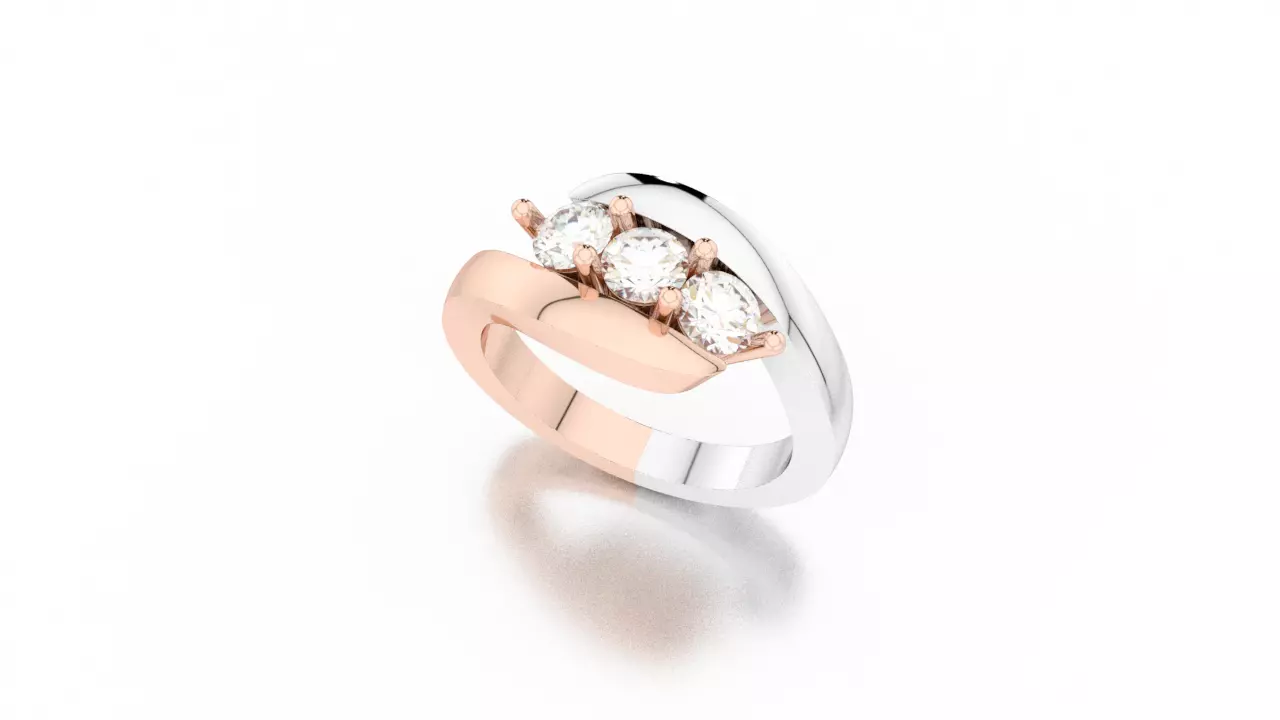 Engagement ring trilogy 3D print model