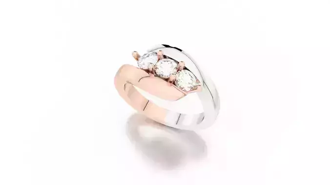 Engagement ring trilogy 3D print model