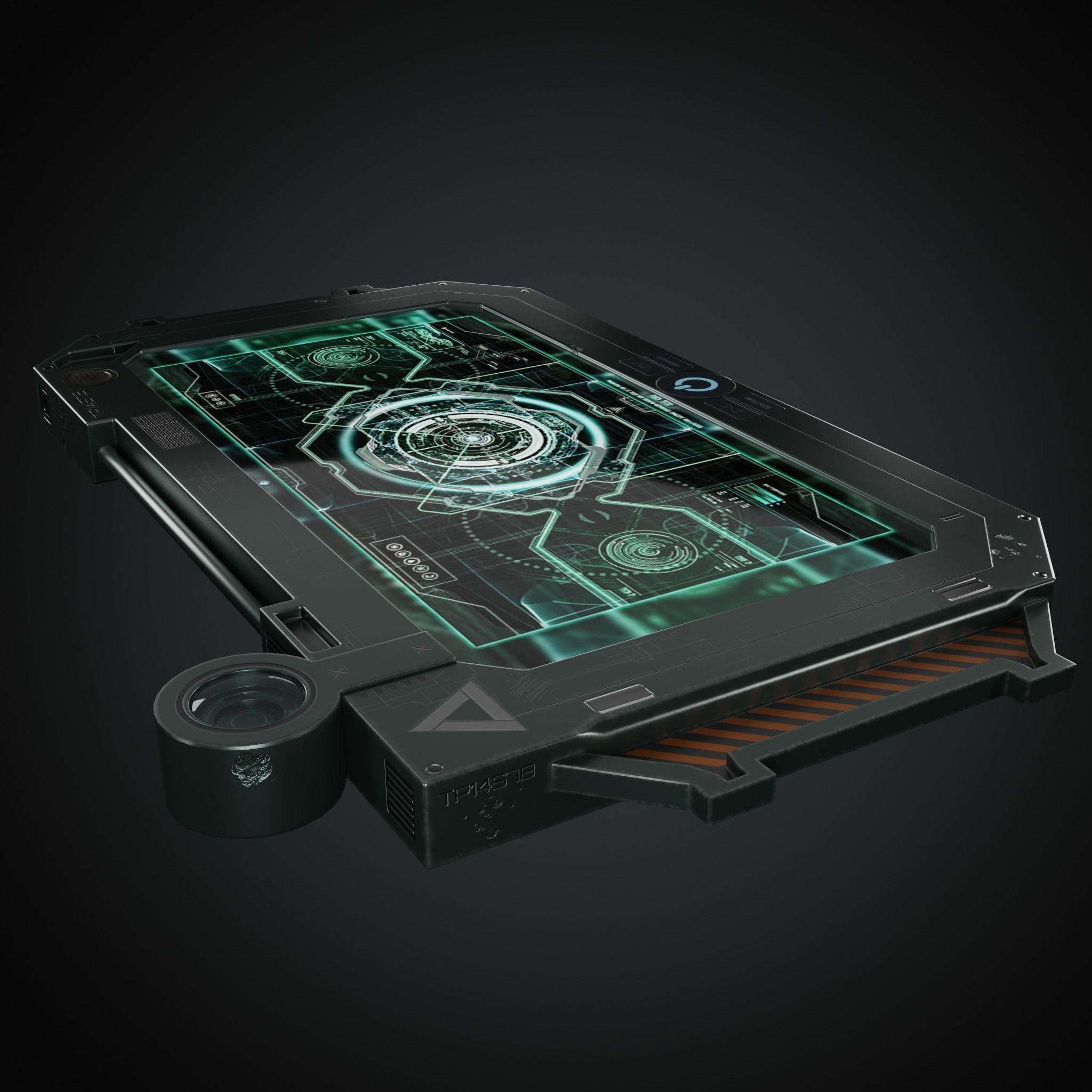 TP-14S78 futuristic tablet Low-poly 3D model_2