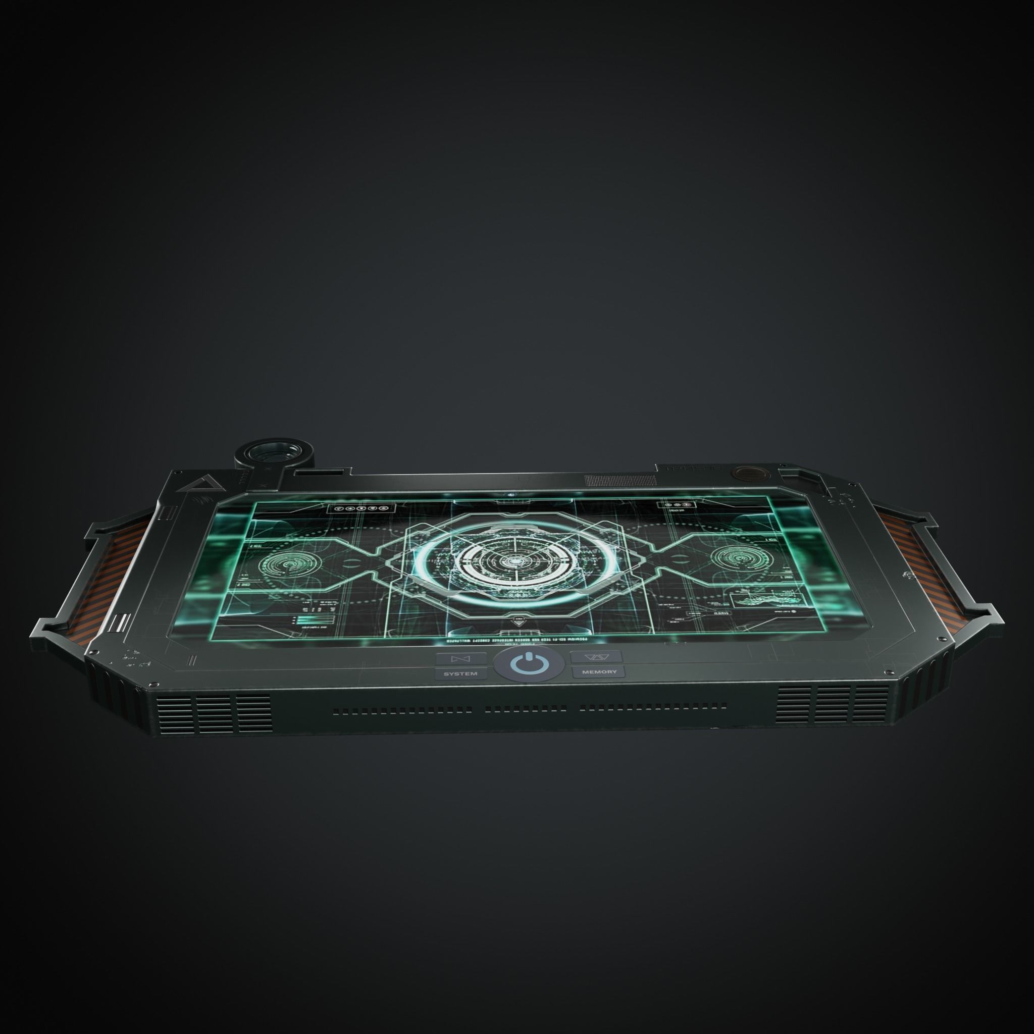 TP-14S78 futuristic tablet Low-poly 3D model_3
