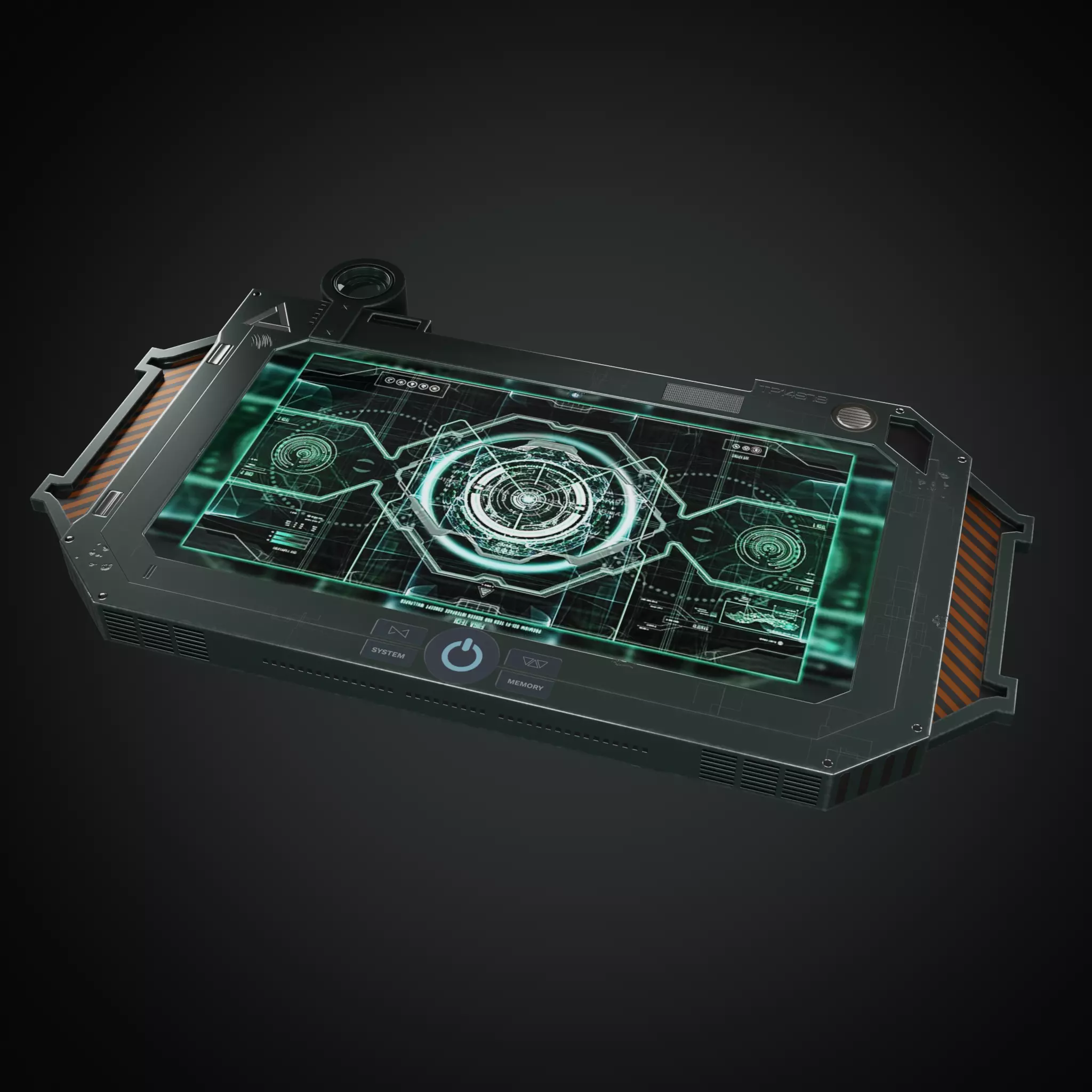 TP-14S78 futuristic tablet Low-poly 3D model_0
