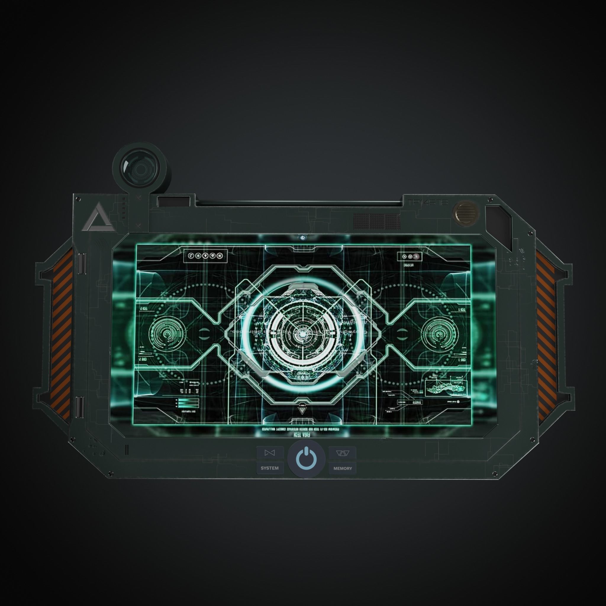 TP-14S78 futuristic tablet Low-poly 3D model_1