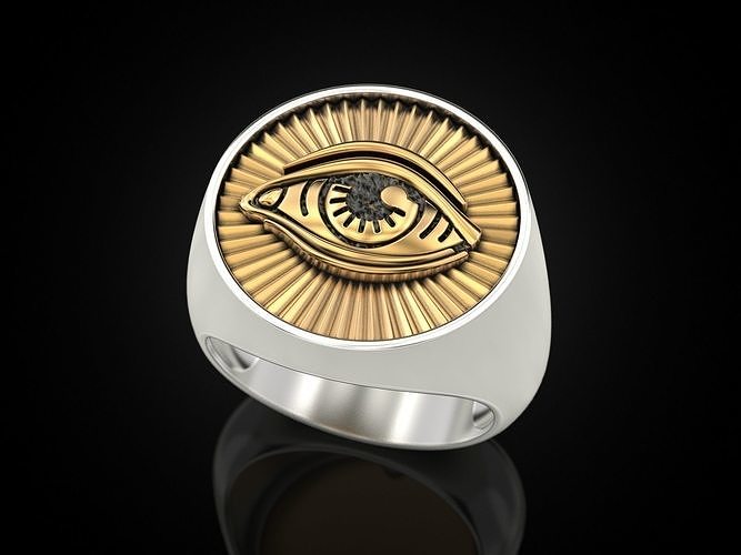 Ring All seeing eye circle 3D print model