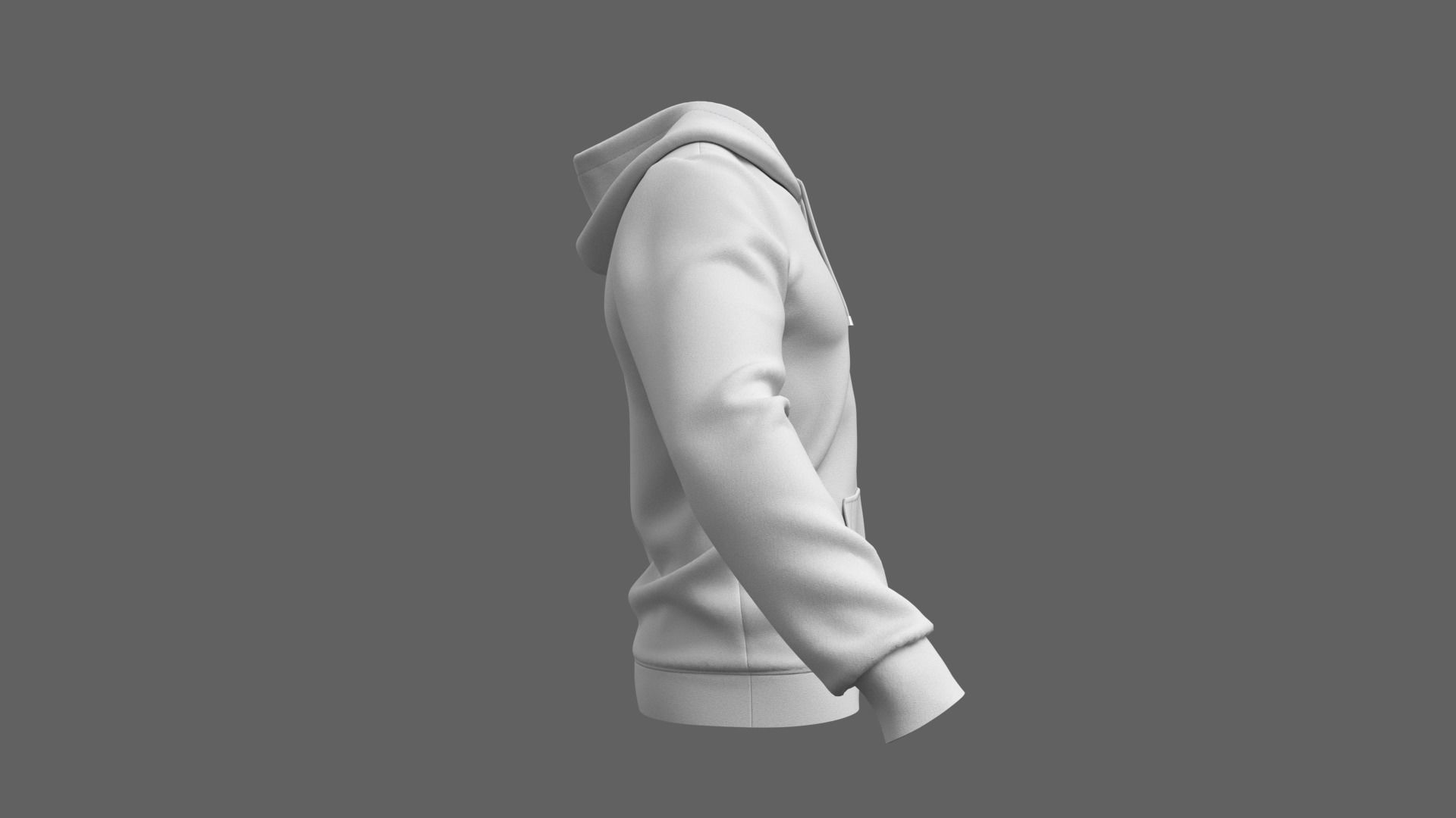 Hoodie - Marvelous Designer 3D model_5
