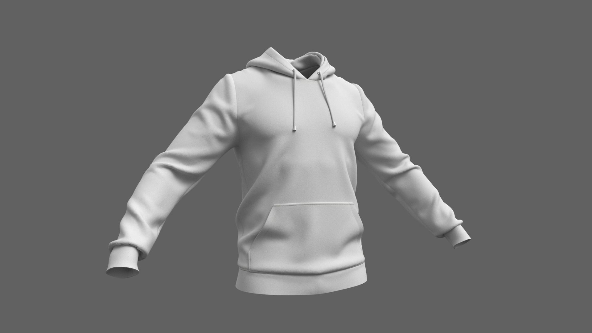 Hoodie - Marvelous Designer 3D model_2