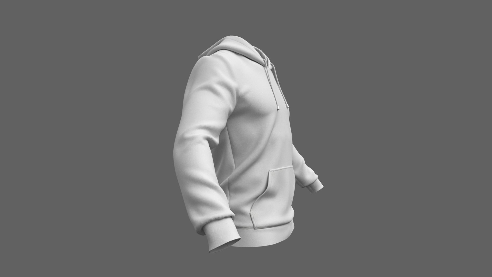 Hoodie - Marvelous Designer 3D model_4