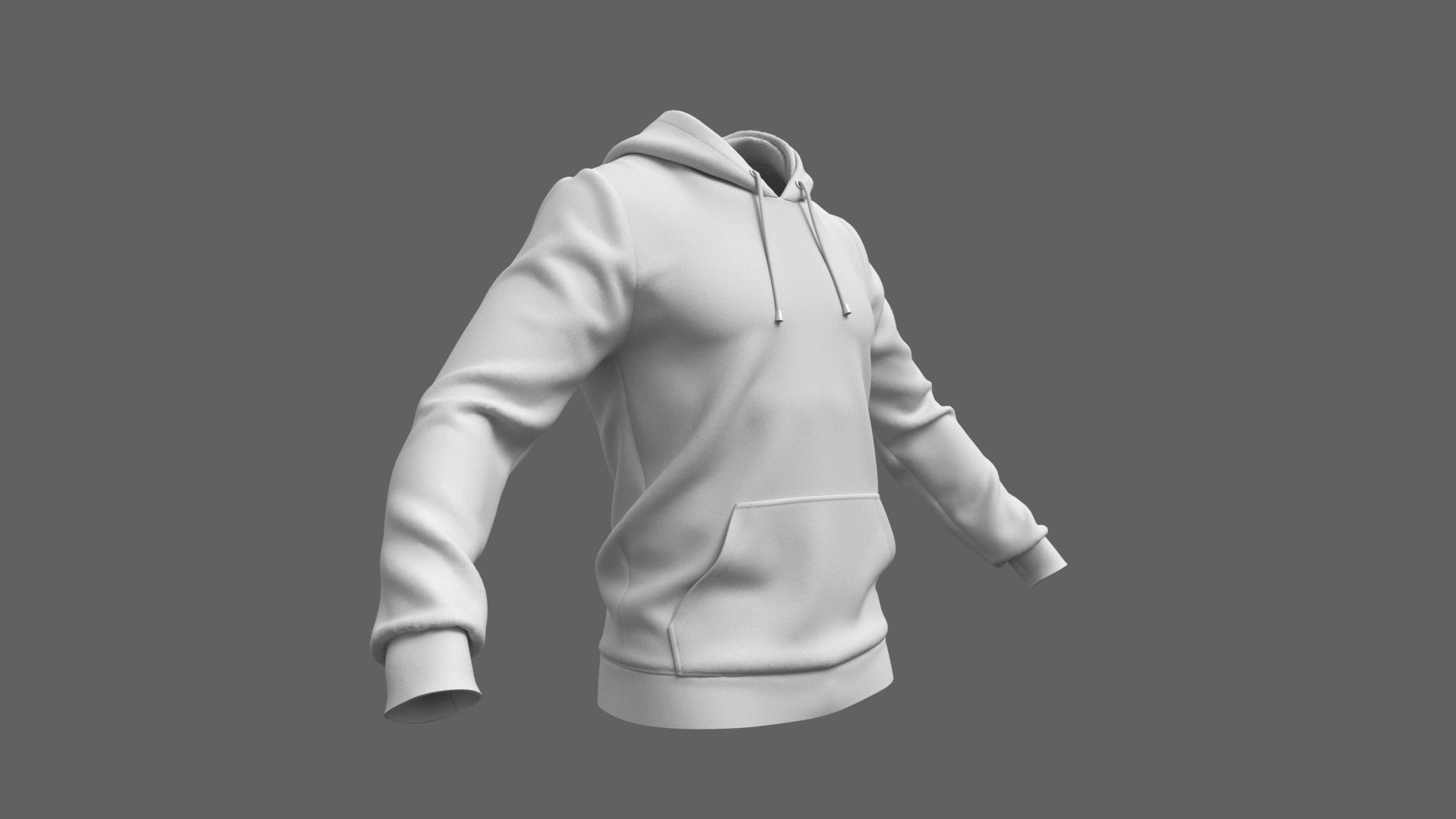 Hoodie - Marvelous Designer 3D model_3