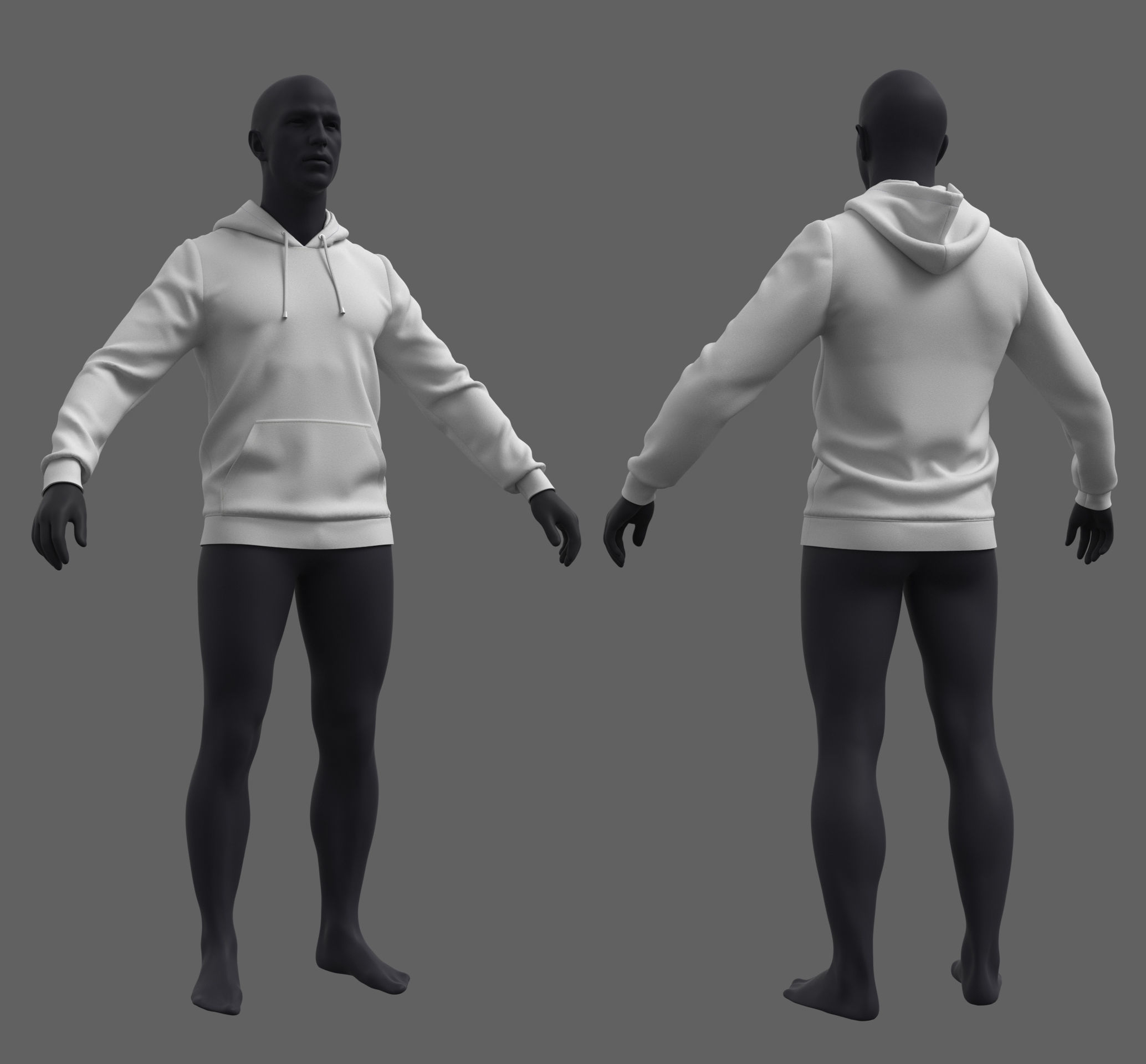 Hoodie - Marvelous Designer 3D model_1