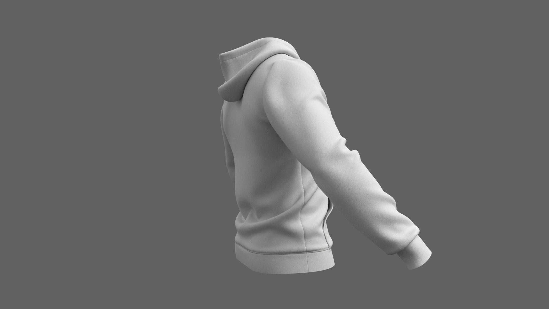 Hoodie - Marvelous Designer 3D model_6