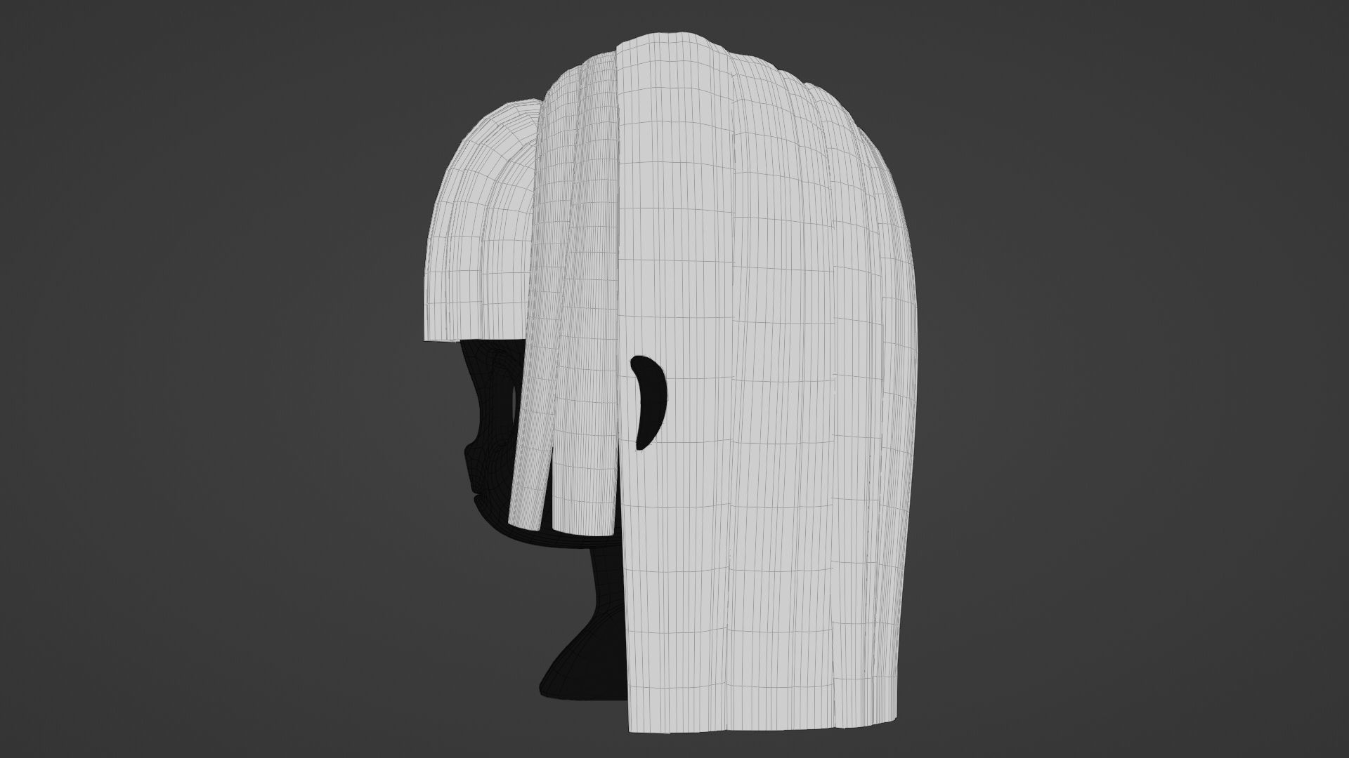 Chibi Female Hair Style 15 3D model_16