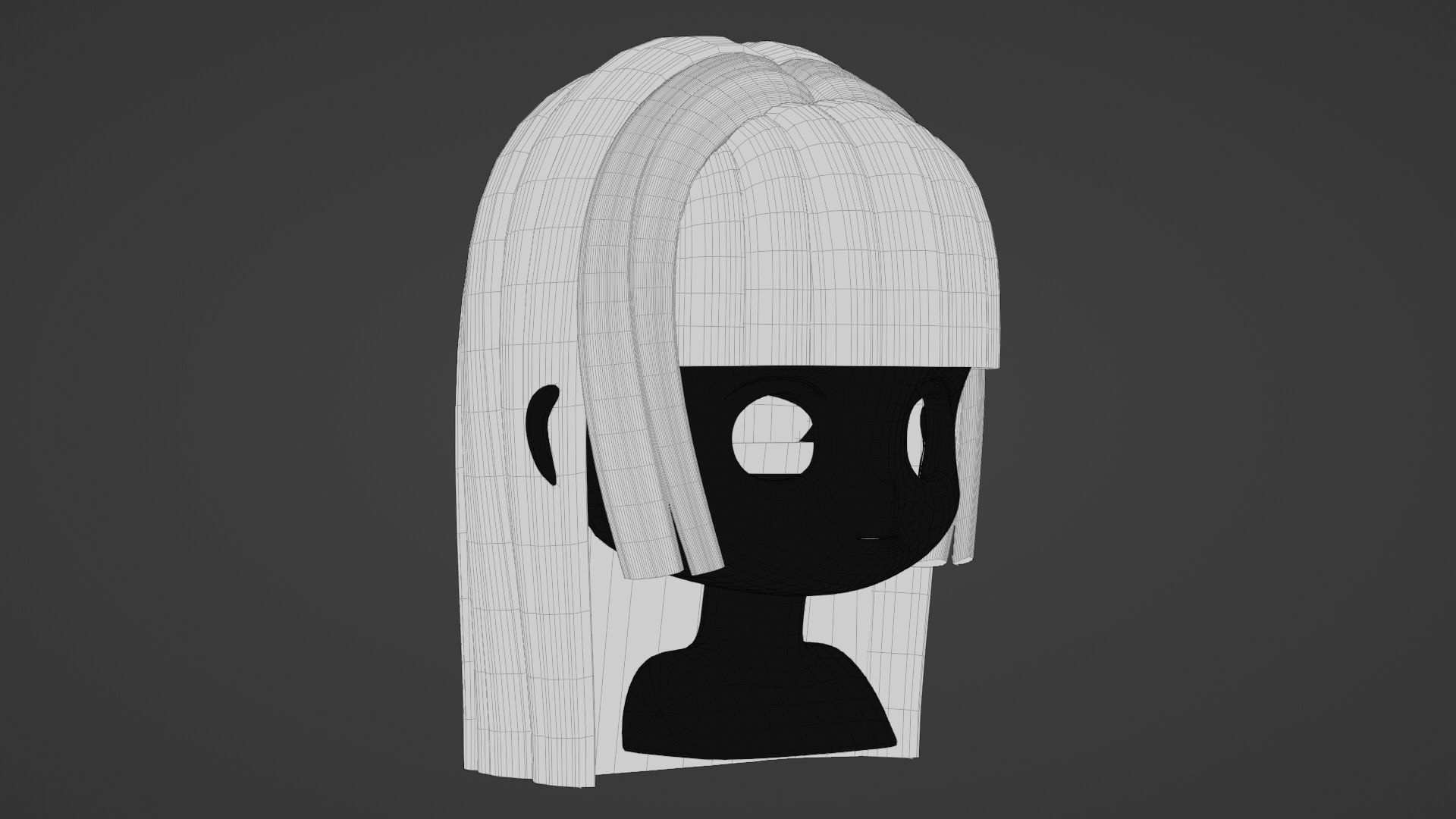 Chibi Female Hair Style 15 3D model_11