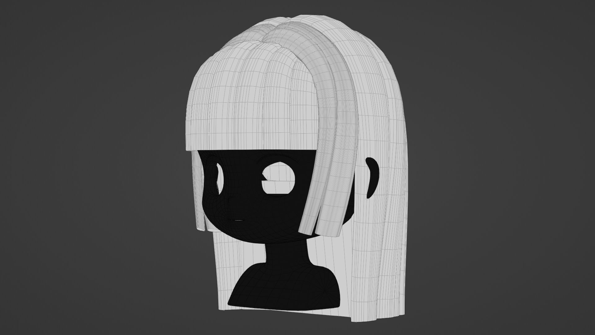 Chibi Female Hair Style 15 3D model_17