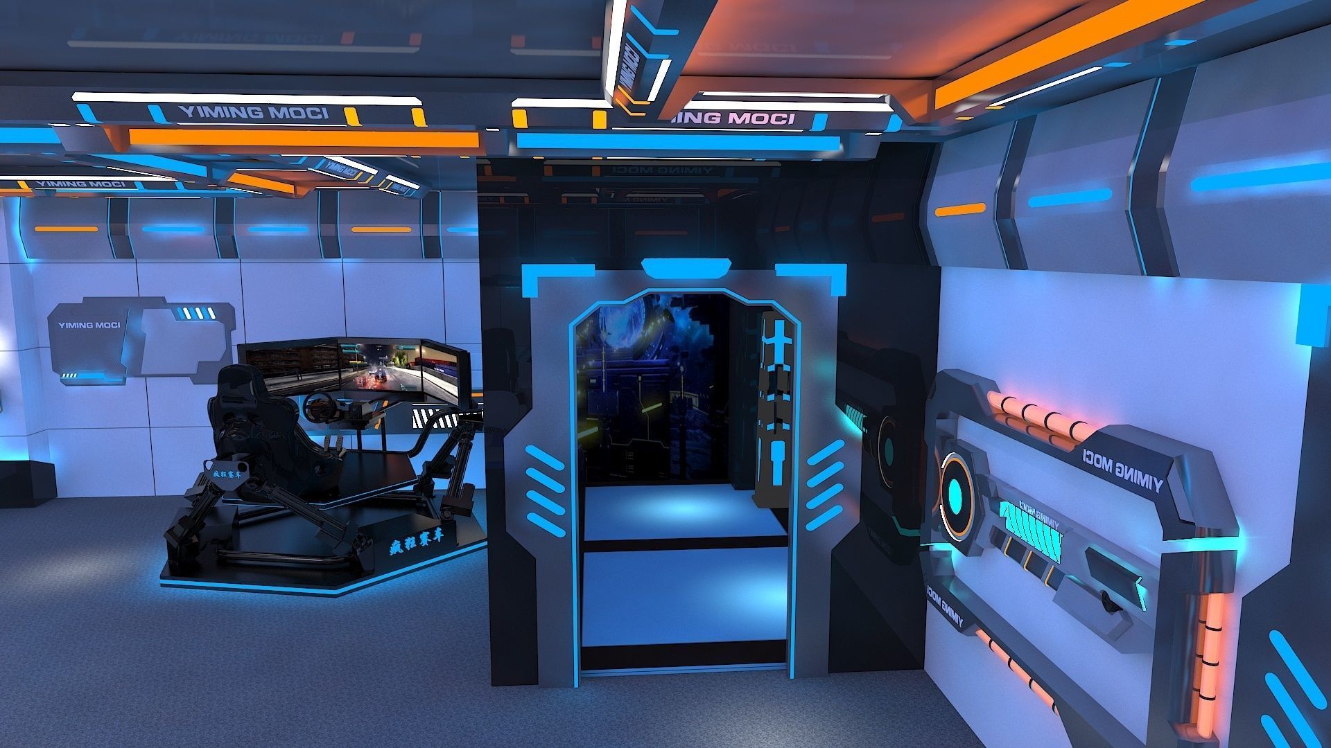 VR Experience Hall 3D model_5