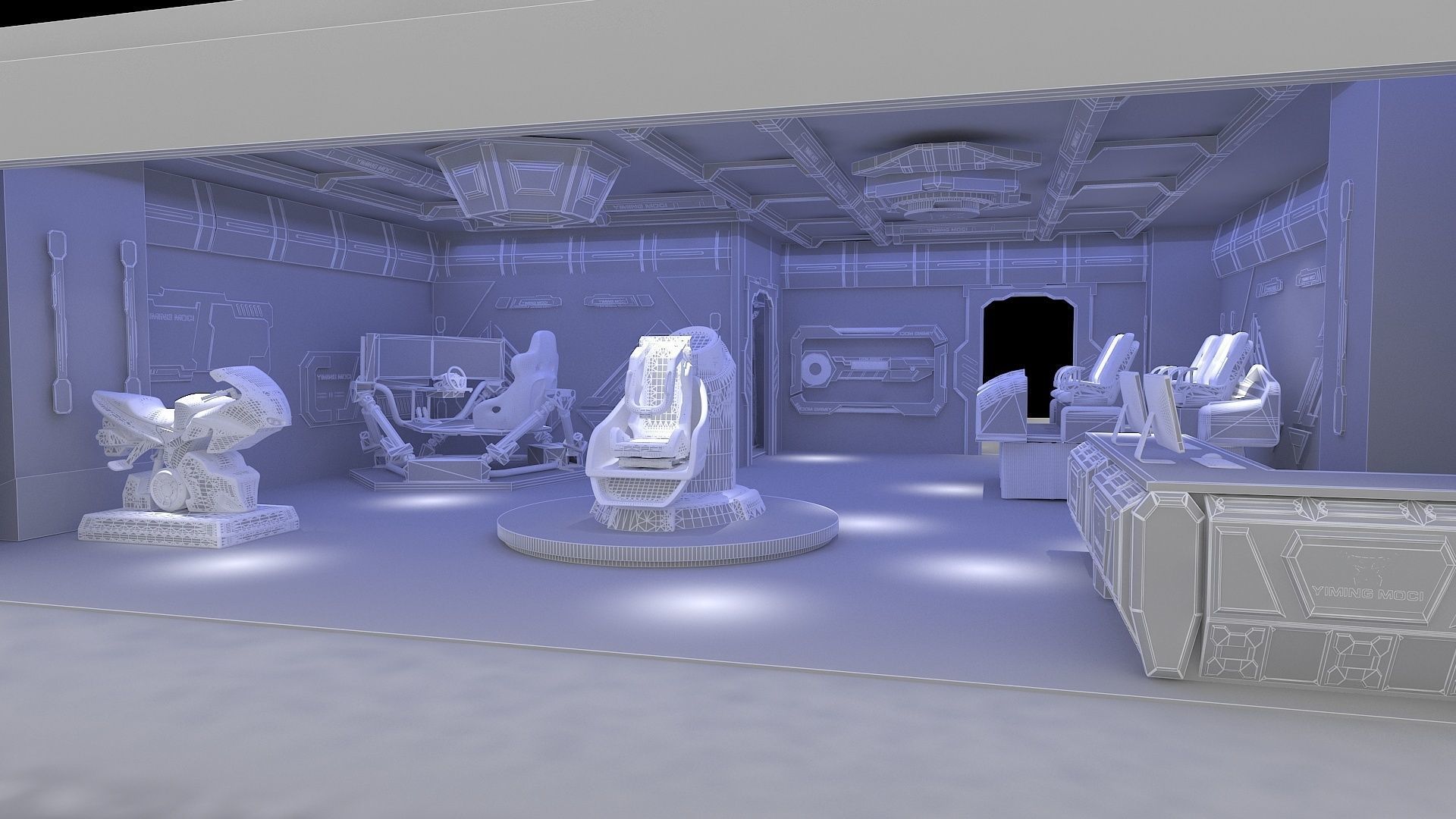 VR Experience Hall 3D model_13