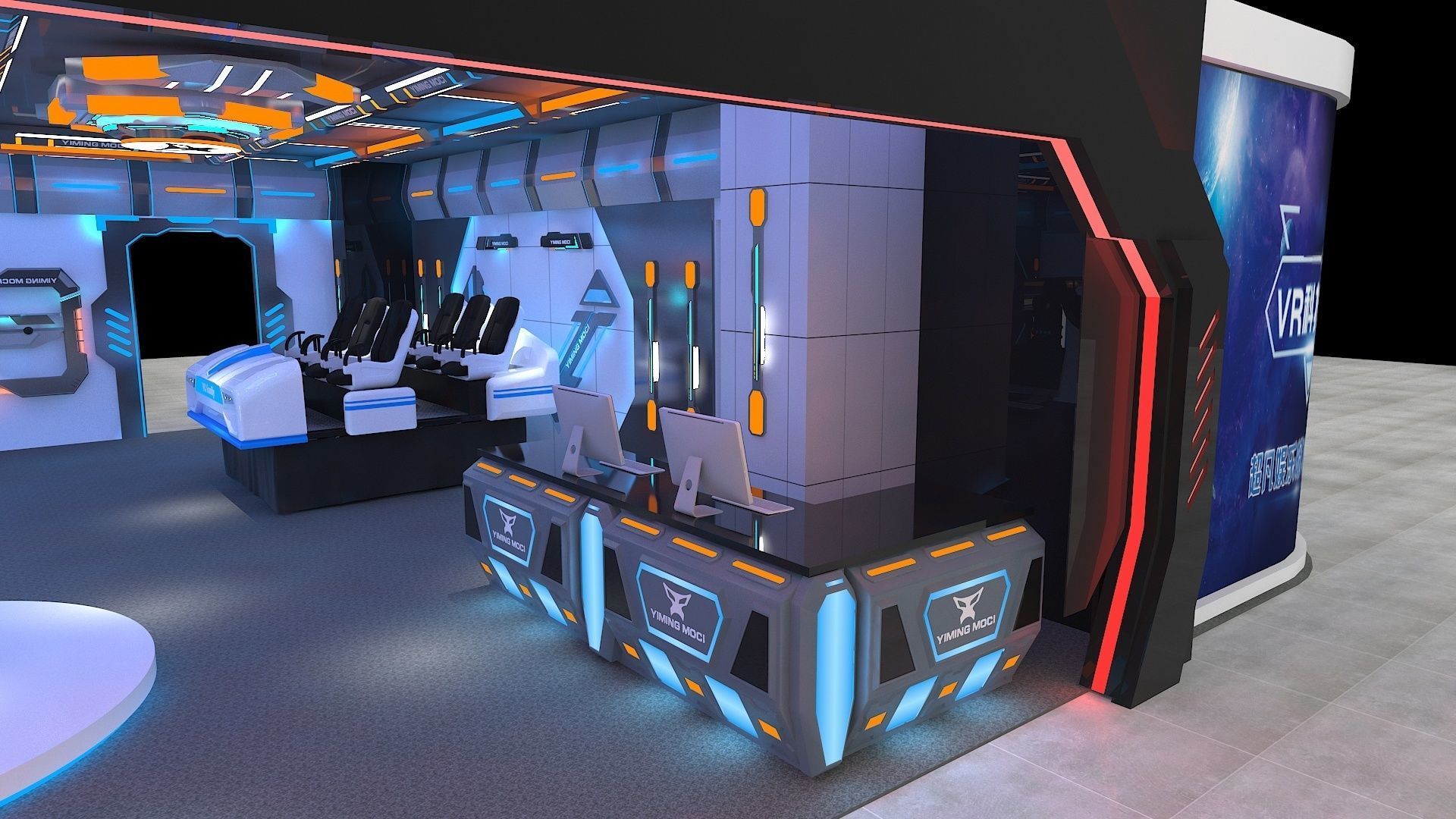 VR Experience Hall 3D model_8