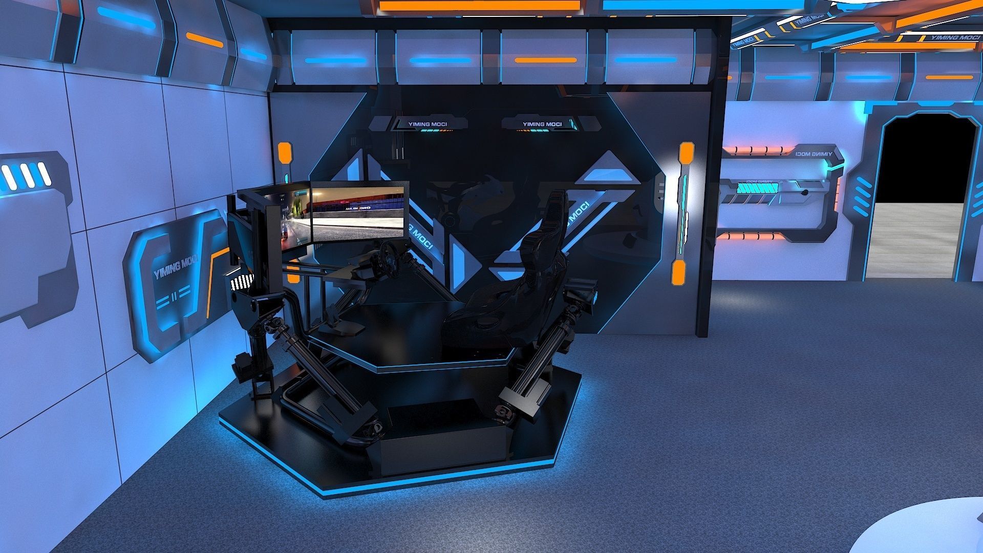 VR Experience Hall 3D model_9