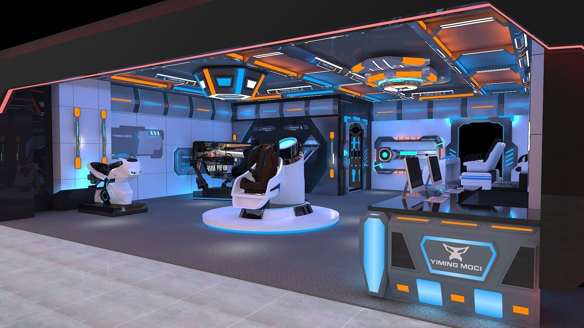 VR Experience Hall 3D model_1