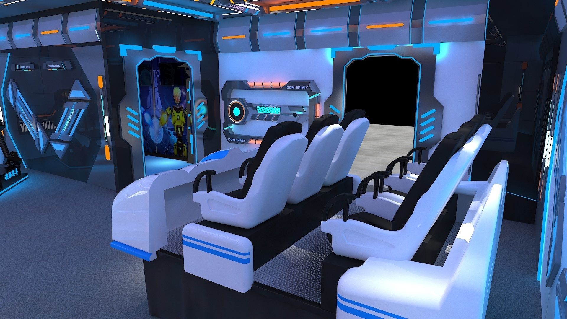 VR Experience Hall 3D model_4