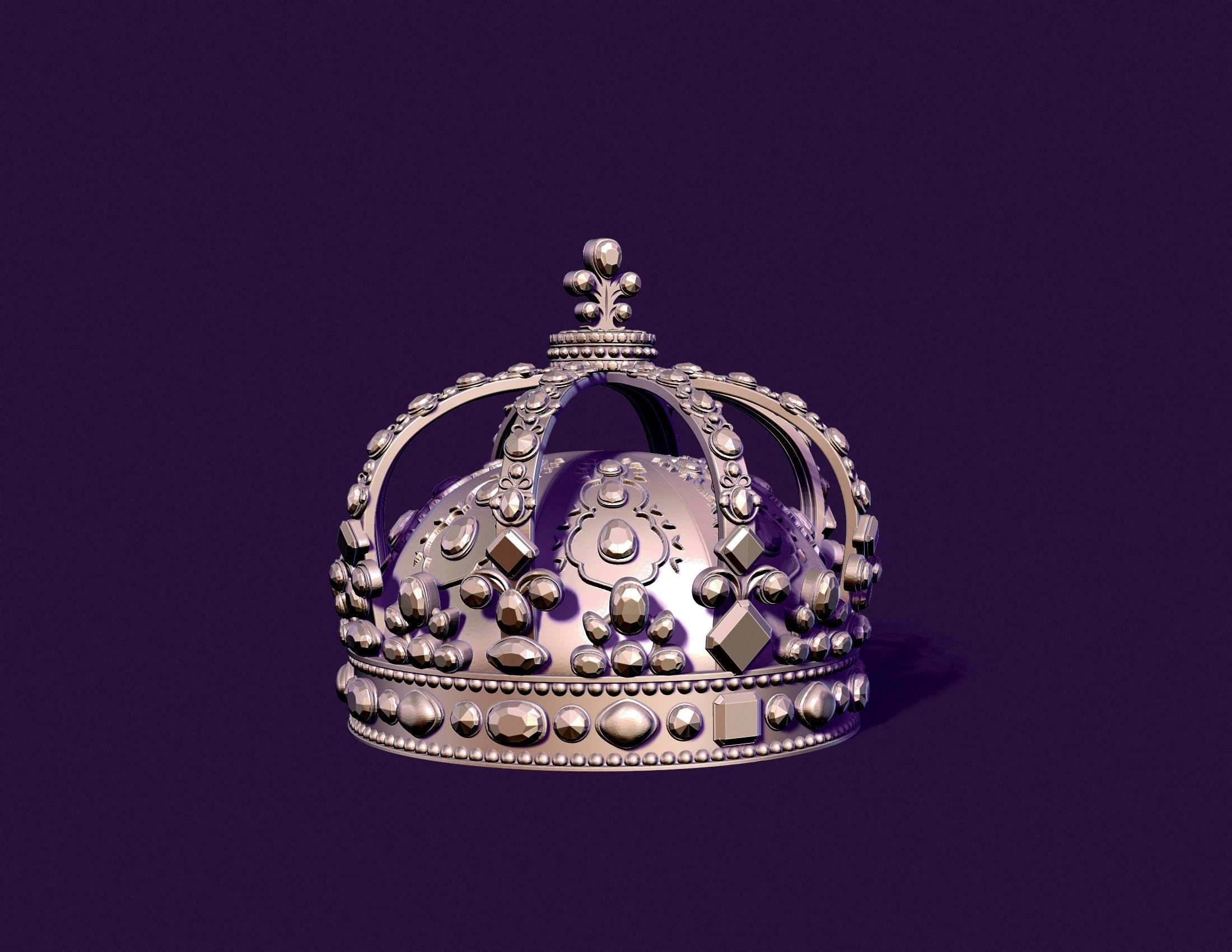 Crown of Louis 15 of France 3D print model_4