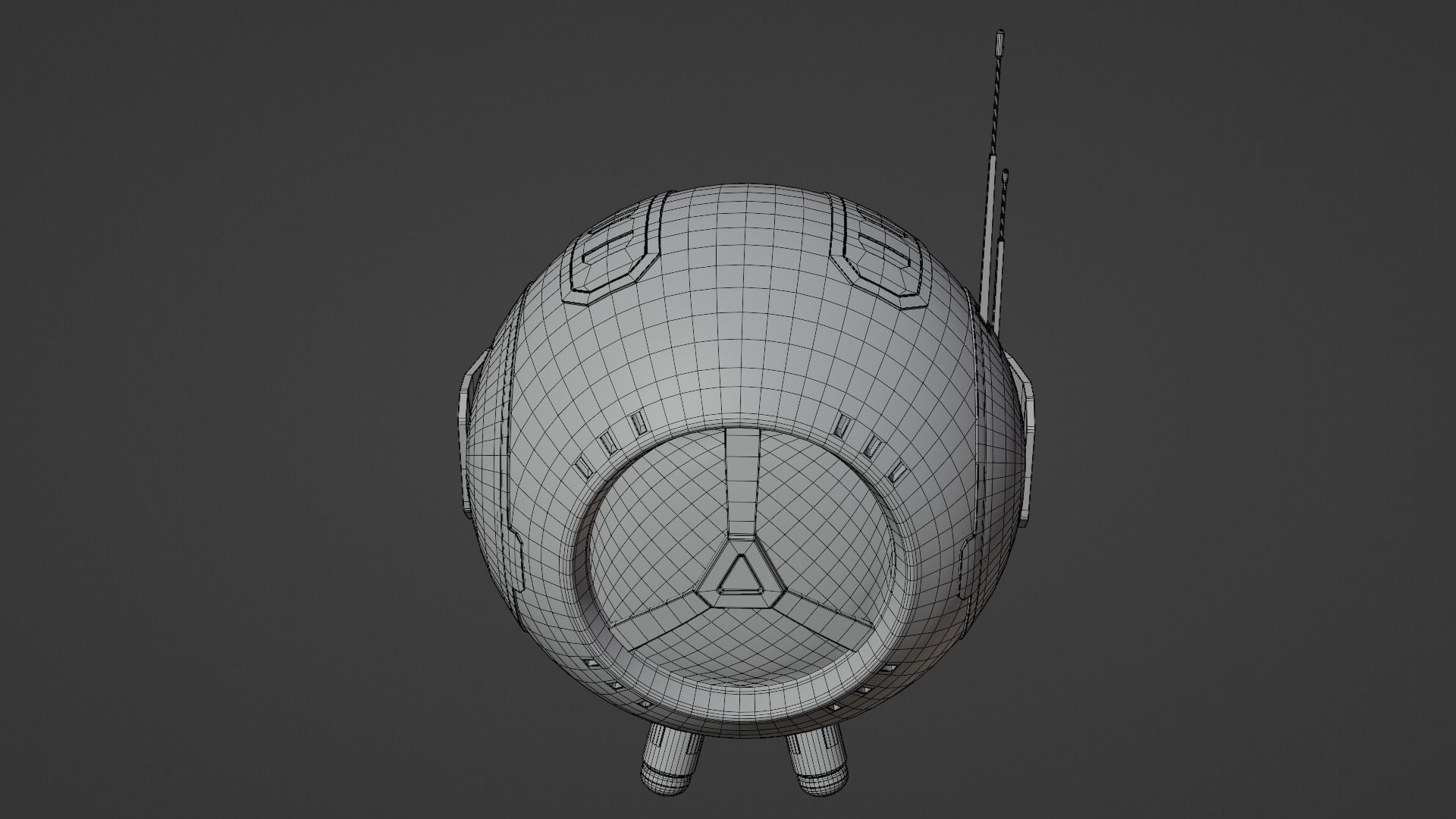 PR-02MV futuristic space ball Low-poly 3D model_8