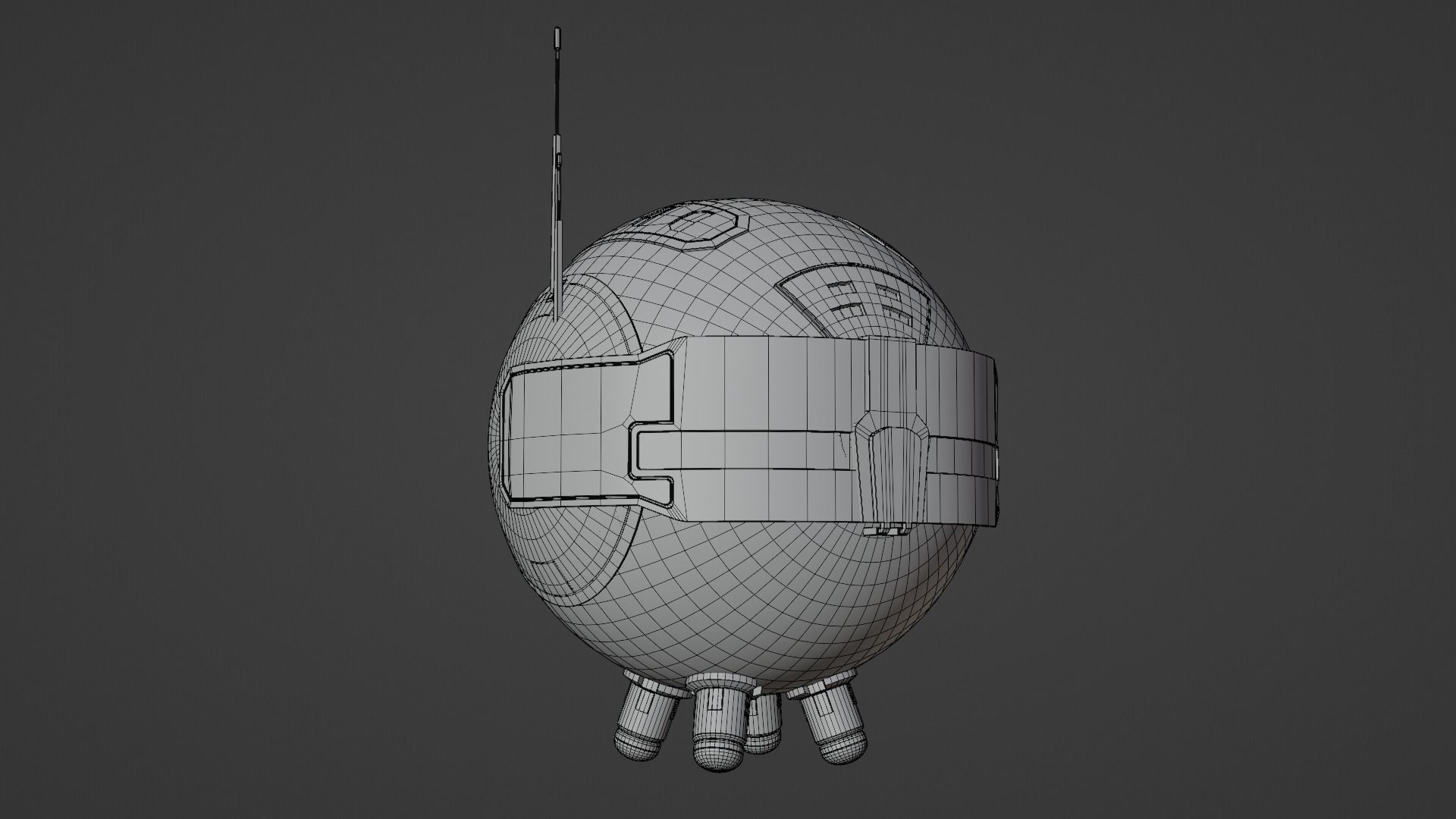 PR-02MV futuristic space ball Low-poly 3D model_6