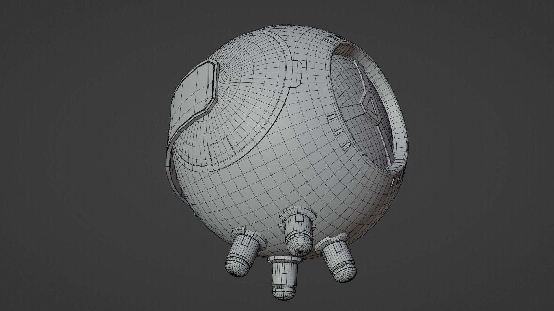 PR-02MV futuristic space ball Low-poly 3D model_7