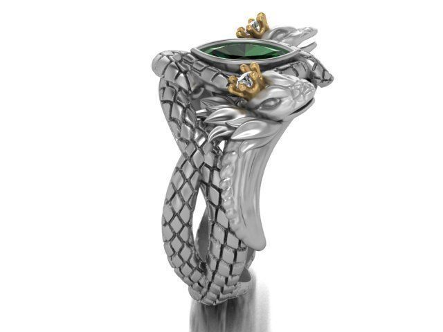 snake ring 3D print model_10