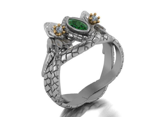 snake ring 3D print model_12