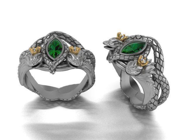 snake ring 3D print model_6