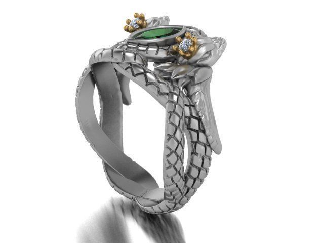 snake ring 3D print model_2