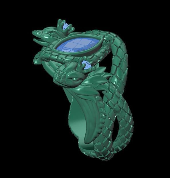 snake ring 3D print model_20