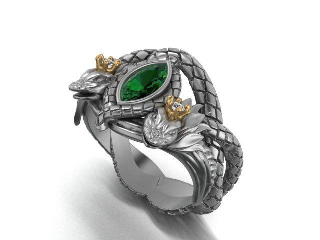 snake ring 3D print model_7
