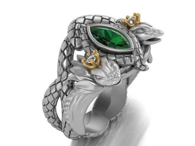 snake ring 3D print model_4