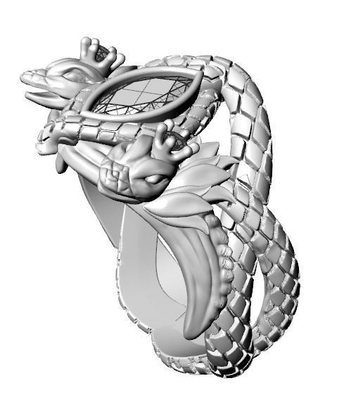 snake ring 3D print model_18
