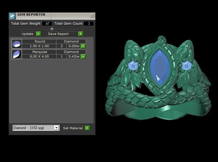 snake ring 3D print model_17