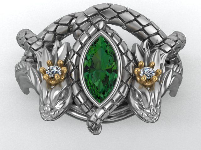 snake ring 3D print model_8