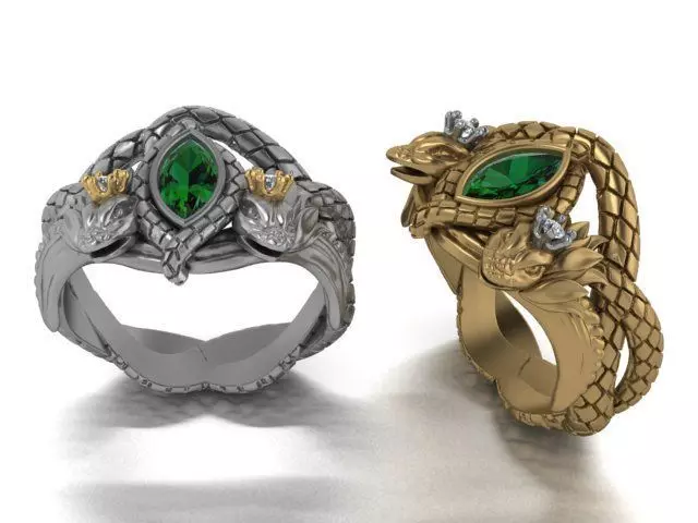 snake ring 3D print model_0